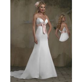 Sexy Lang A-Linie Reißverschluss Brautkleider  Hochzeit in der Halle