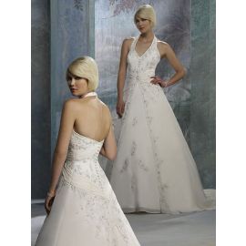 Luxus A-Linie Lang Natürliche Taille Brautkleider  Hochzeit in der Halle