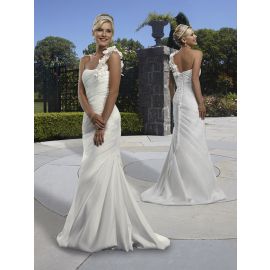Glamour One-Shoulder Schmale Linie Schnürung Brautkleider Standesamtliche Hochzeit