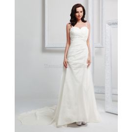 A-Line zeitloses Taft Brautkleid mit Pailletten