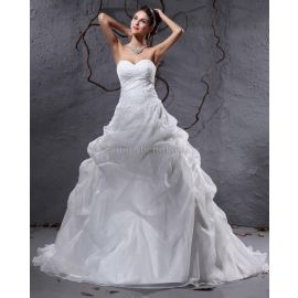 Kristall Organza Pick-Ups romantisches bodenlanges Brautkleid