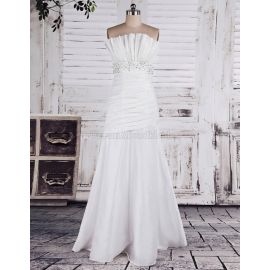 Meerjungfrau Empire Taille glamouröses Brautkleid mit Falte Mieder